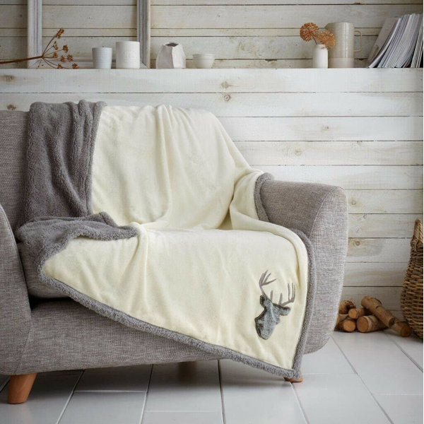 Alpen Home Bloch Teddy Stag Head Blanket Wayfair.co.uk